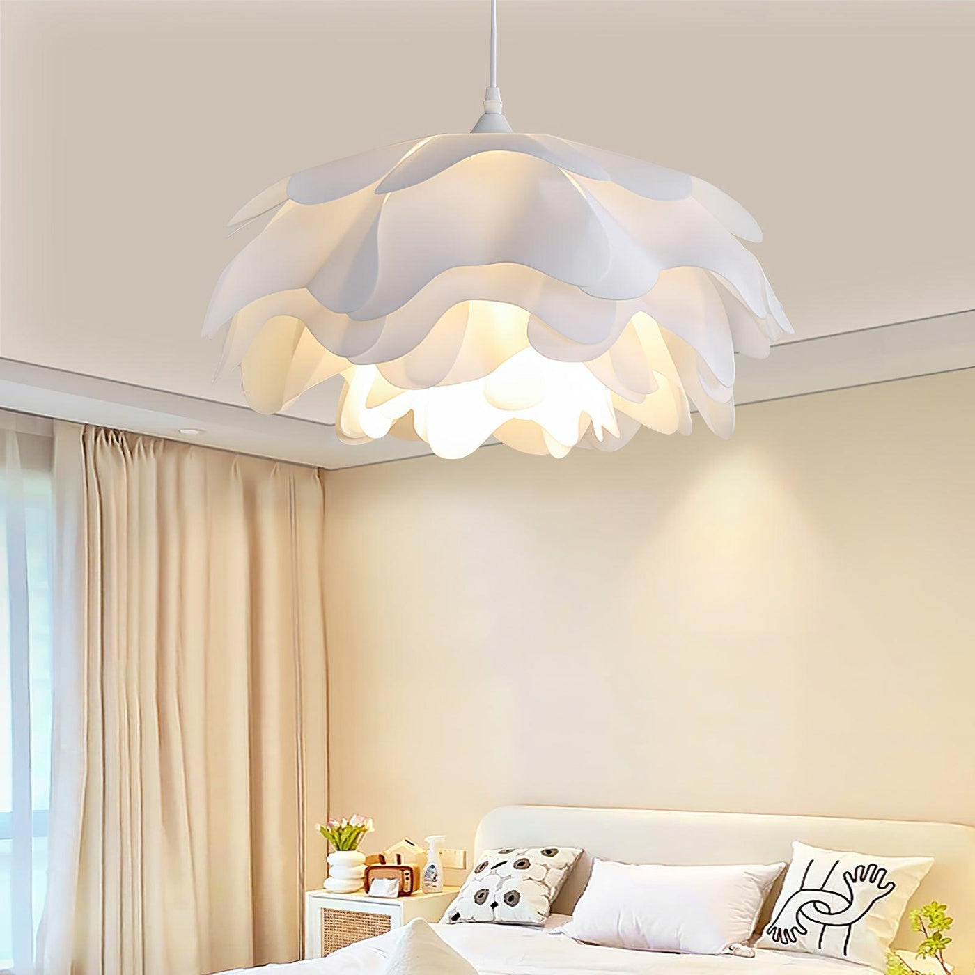 White Flower Pendant Light – LED E27 Modern Ceiling Lamp
