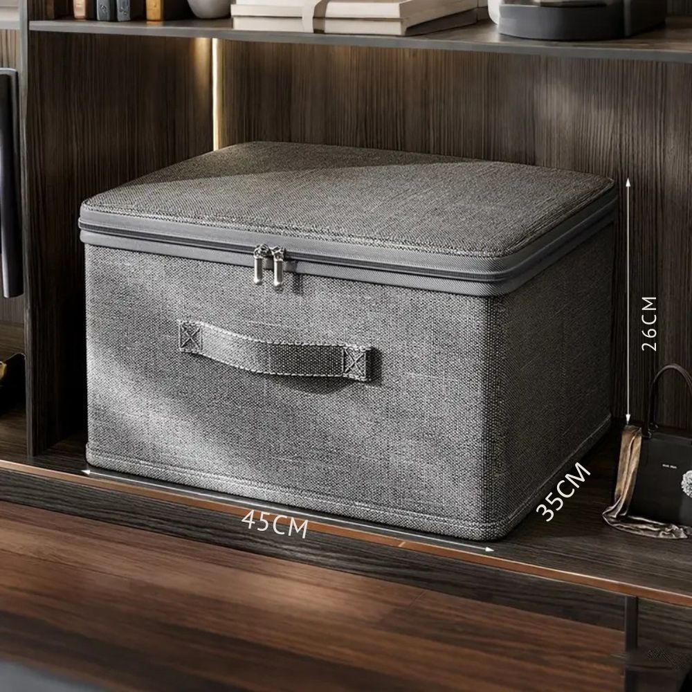 Fold Ease Fabric Storage Box for Clothes and Linens
