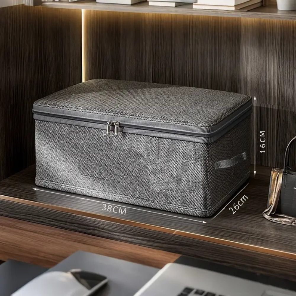 Fold Ease Fabric Storage Box for Clothes and Linens