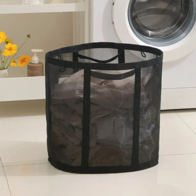 Foldable Mesh Laundry Basket with Hanging Loop