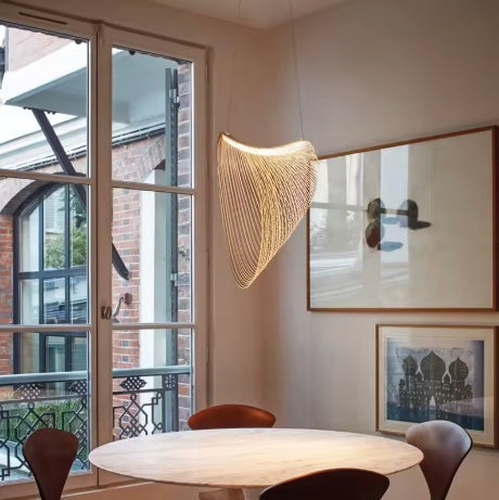 Natural Wood Hanging Pendant Light Fixture