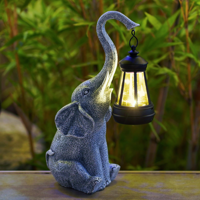 Solar Elephant Garden Lamp – Warm Ambient Light