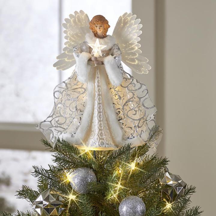 Animated Angel Christmas Tree Topper with Light