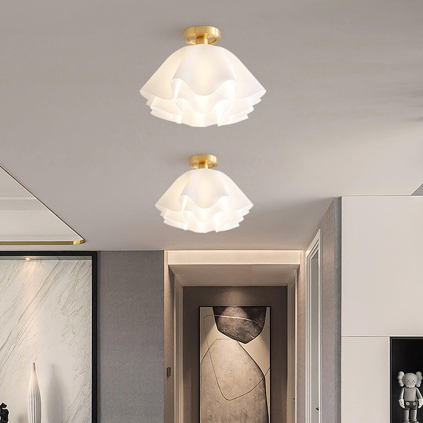 Modern Copper Ceiling Light with LED Bulbs