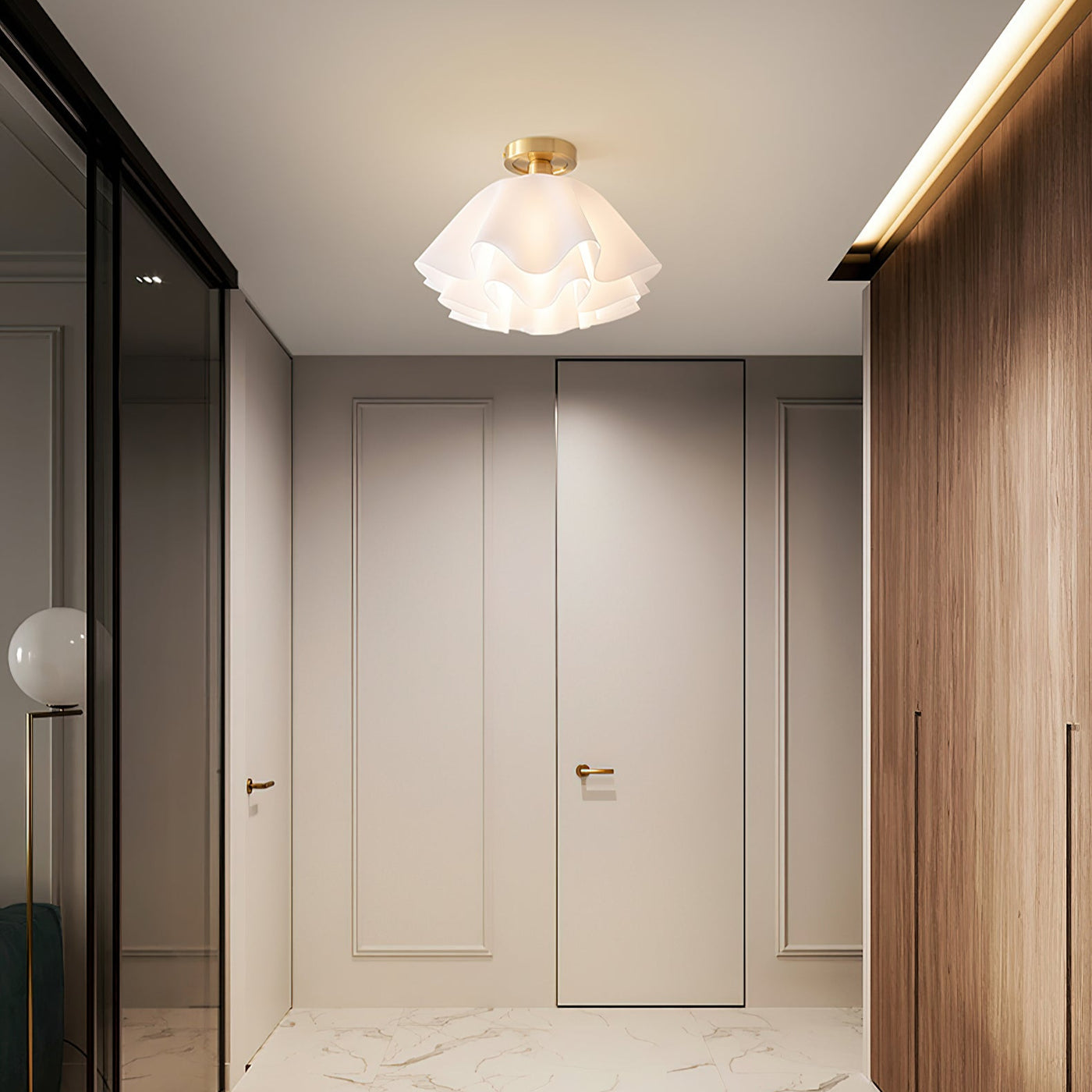 Modern Copper Ceiling Light with LED Bulbs