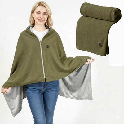 Portable Heated Shawl Blanket with USB Power