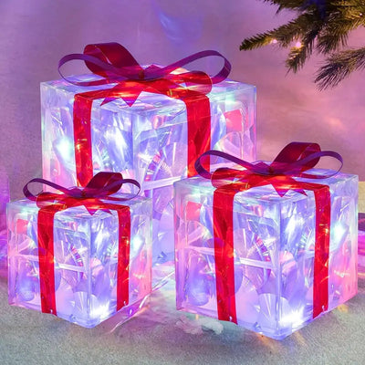 LED Weihnachtsgeschenk-Box Set – 3 Stücke