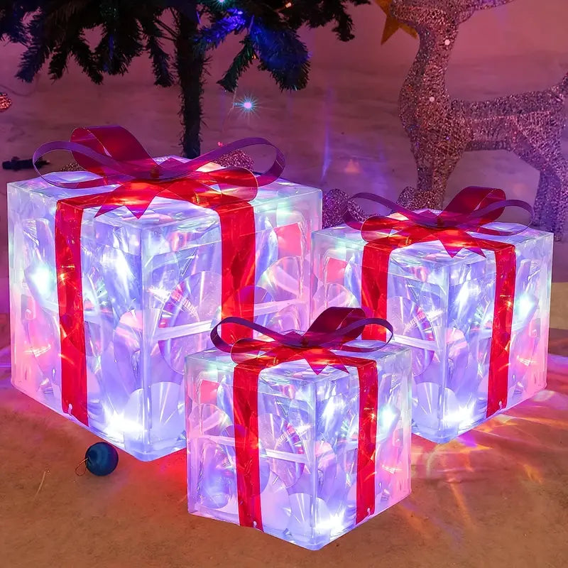 LED Weihnachtsgeschenk-Box Set – 3 Stücke