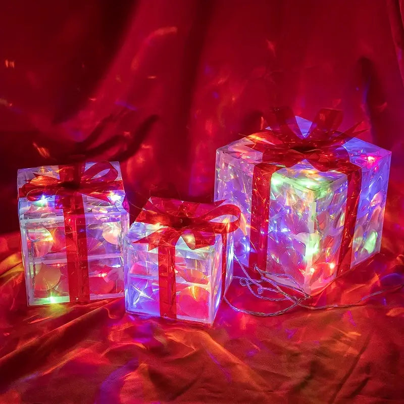 LED Weihnachtsgeschenk-Box Set – 3 Stücke