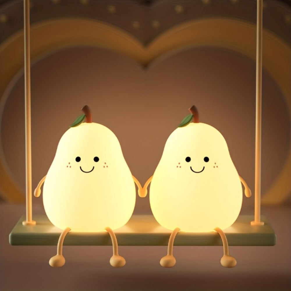 GlowPear Rechargeable Silicone Night Light for Kids