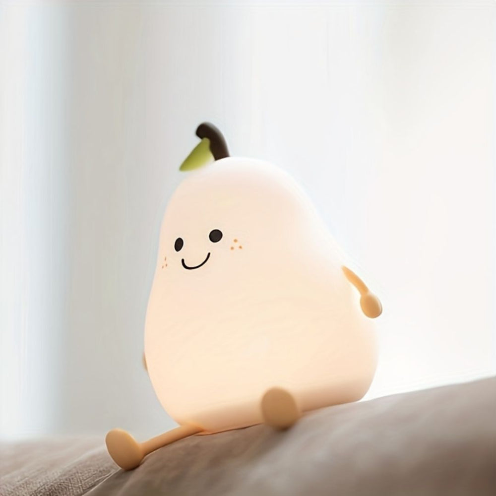 GlowPear Rechargeable Silicone Night Light for Kids