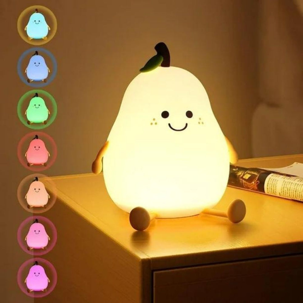 GlowPear Rechargeable Silicone Night Light for Kids