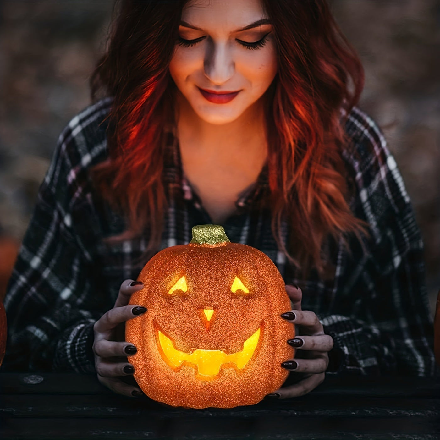 Glowing Jack O’Lantern – Battery Light-Up Halloween Pumpkin Decoration
