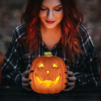 Glowing Jack O’Lantern – Battery Light-Up Halloween Pumpkin Decoration