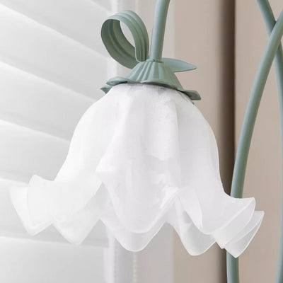 Calla Flowers LED Floor Lamp with Matte Green Finish