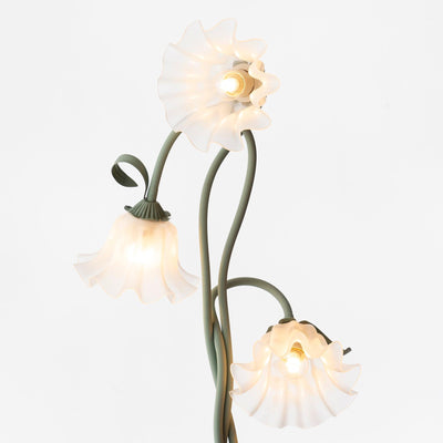 Calla Flowers LED Floor Lamp with Matte Green Finish