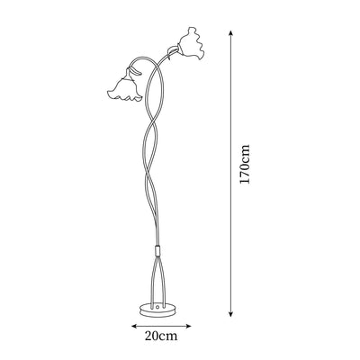 Calla Flowers LED Floor Lamp with Matte Green Finish