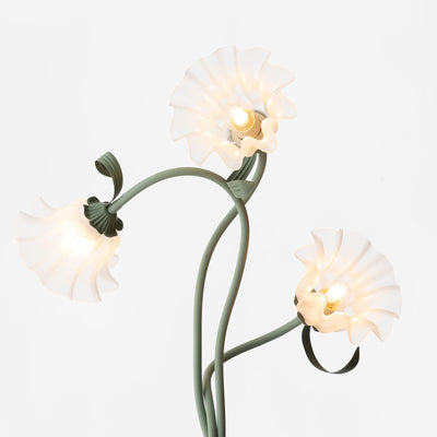 Calla Flowers LED Floor Lamp with Matte Green Finish