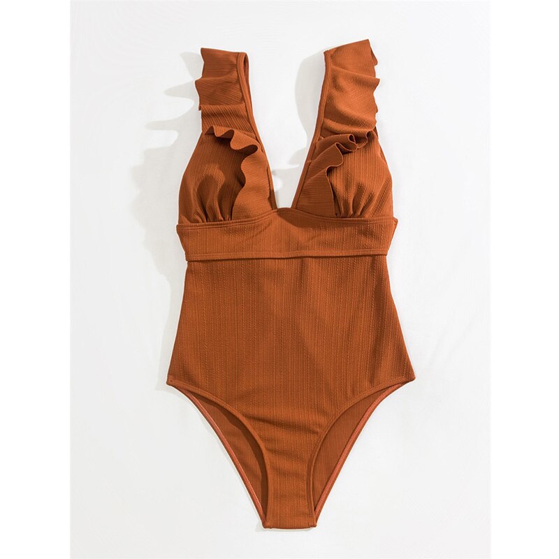 Boho Ruffle V-Neck Women’s Swimsuit