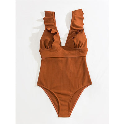 Boho Ruffle V-Neck Women’s Swimsuit