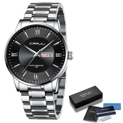 Men’s Stainless Steel Waterproof Sport Quartz Watch