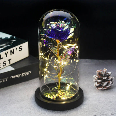 Eternal Rose in Glass Dome with LED Lights