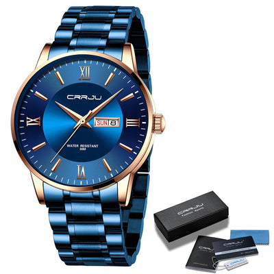 Men’s Stainless Steel Waterproof Sport Quartz Watch