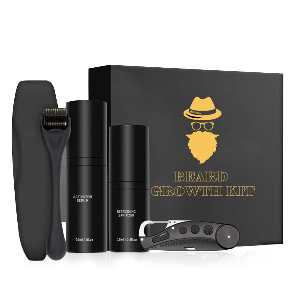 Professional Beard Growth Kit with Serum and Roller