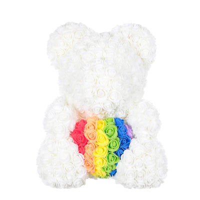 Rose Teddy Bear with Handmade Foam Roses – 40cm