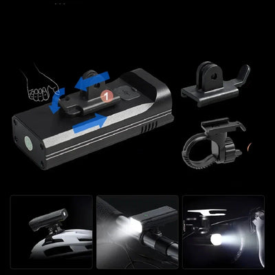 5000 Lumen USB Rechargeable Bike Light with Mounts