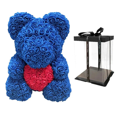 Rose Teddy Bear with Handmade Foam Roses – 40cm