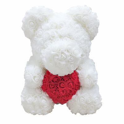 Rose Teddy Bear with Handmade Foam Roses – 40cm