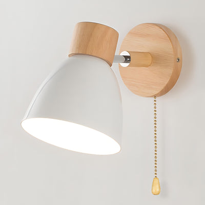 Nordic Wood Hanging Wall Light with Pull Switch