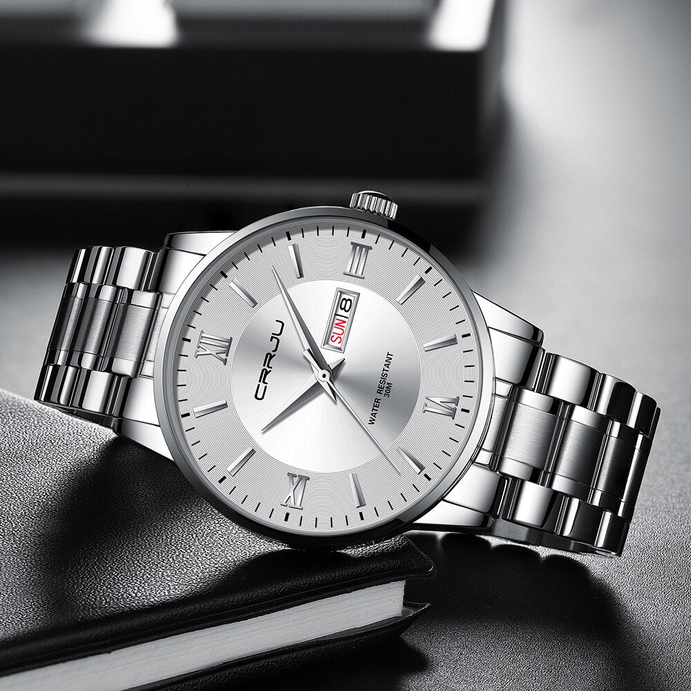Men’s Stainless Steel Waterproof Sport Quartz Watch