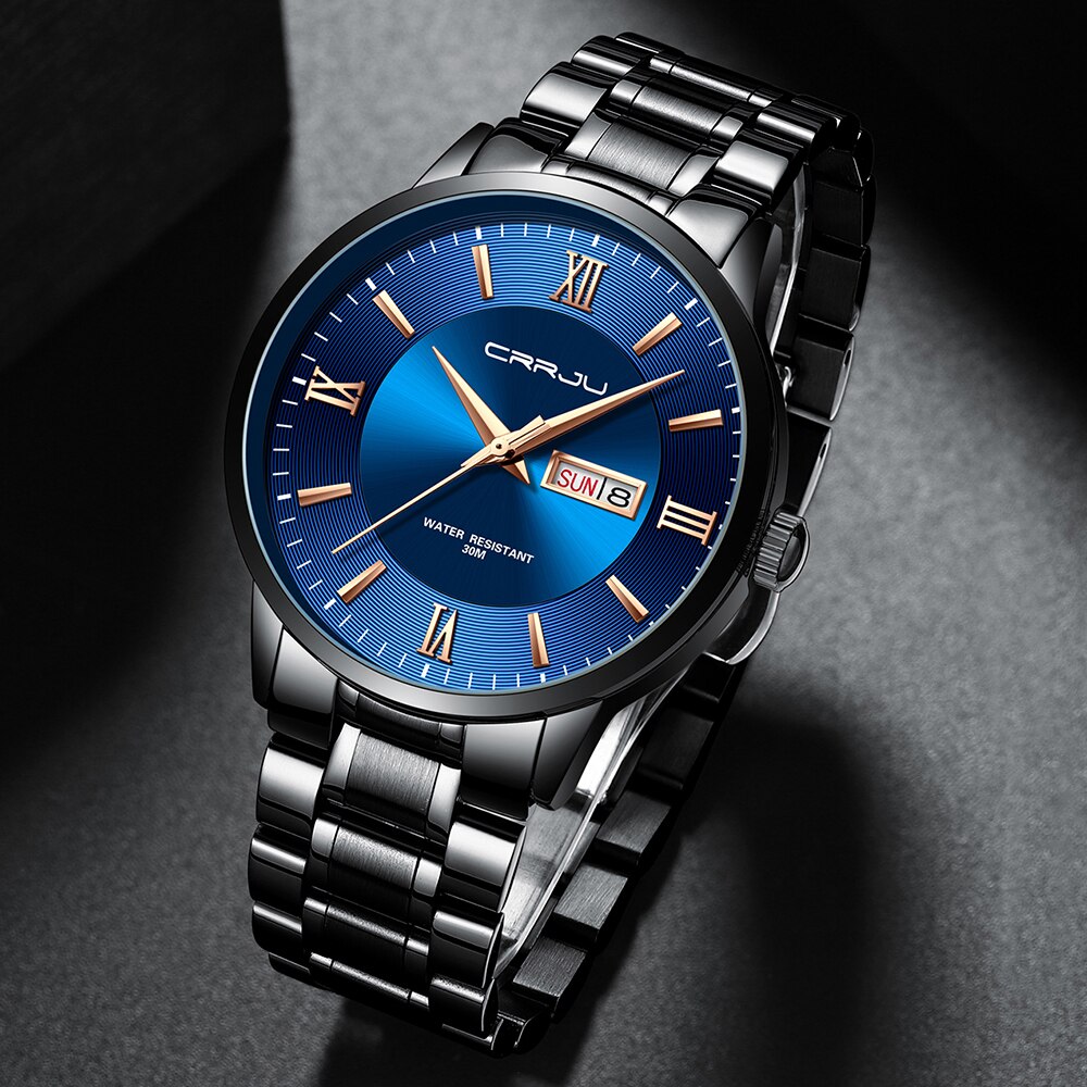 Men’s Stainless Steel Waterproof Sport Quartz Watch