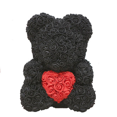 Rose Teddy Bear with Handmade Foam Roses – 40cm