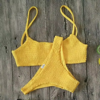 Women’s Push-Up Padded Pleated Bikini Set for Beachwear