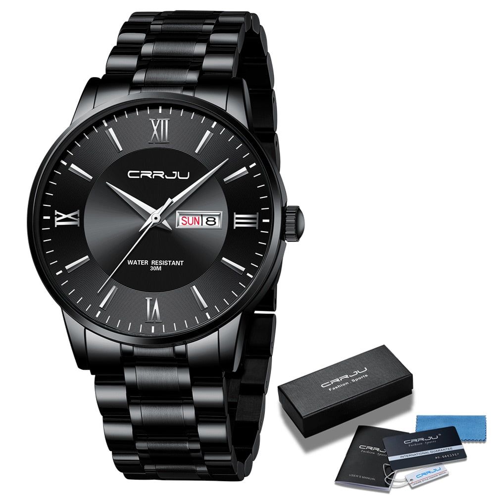 Men’s Stainless Steel Waterproof Sport Quartz Watch