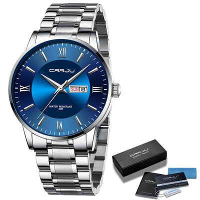 Men’s Stainless Steel Waterproof Sport Quartz Watch