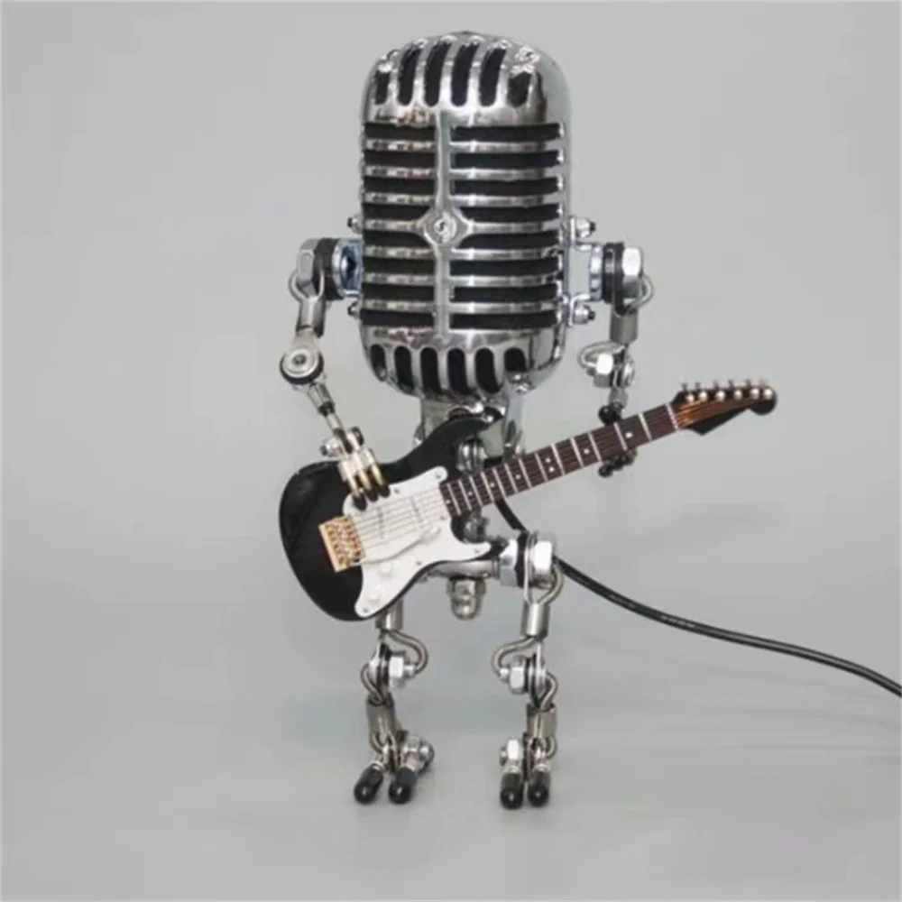 Dimmable Robot Table Lamp with Guitar Design
