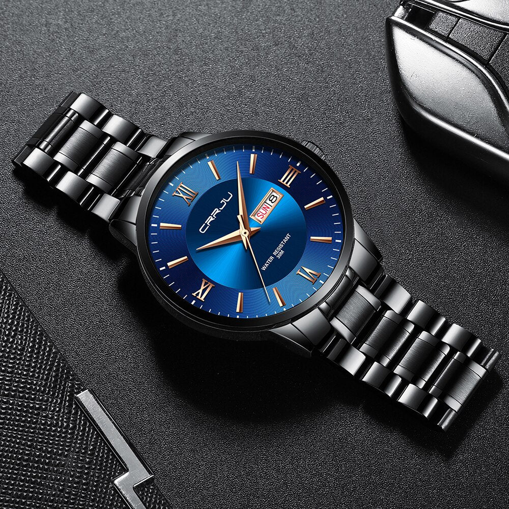 Men’s Stainless Steel Waterproof Sport Quartz Watch