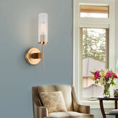 Stainless Steel Wall Lamp with Glass Shade