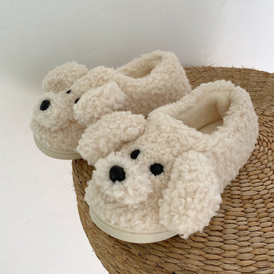 Fluffy Animal Slippers Warm Plush Indoor Shoes for Adults Kids