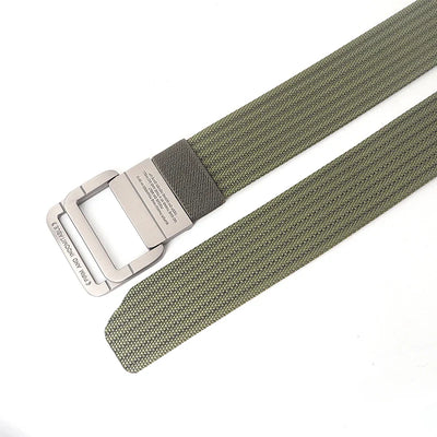 Unisex Canvas Belt – Double Metal Ring Buckle, Adjustable
