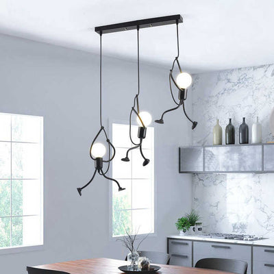 Cheerful Doll-Shaped Adjustable Pendant Light
