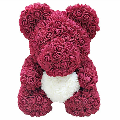 Rose Teddy Bear with Handmade Foam Roses – 40cm