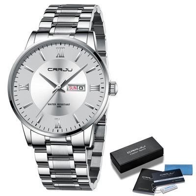 Men’s Stainless Steel Waterproof Sport Quartz Watch