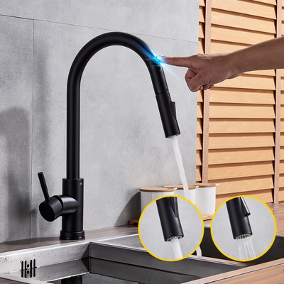 Touch Sensor Kitchen Faucet with Pull-Out Spray