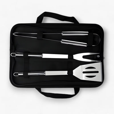 Stainless Steel BBQ Grill Tool Set with Carrying Case