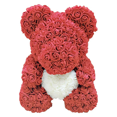 Rose Teddy Bear with Handmade Foam Roses – 40cm